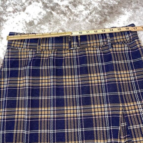 NEW - SO Juniors plaid school girl pleated skirt in navy and mustard color SZ XL - Picture 7 of 9